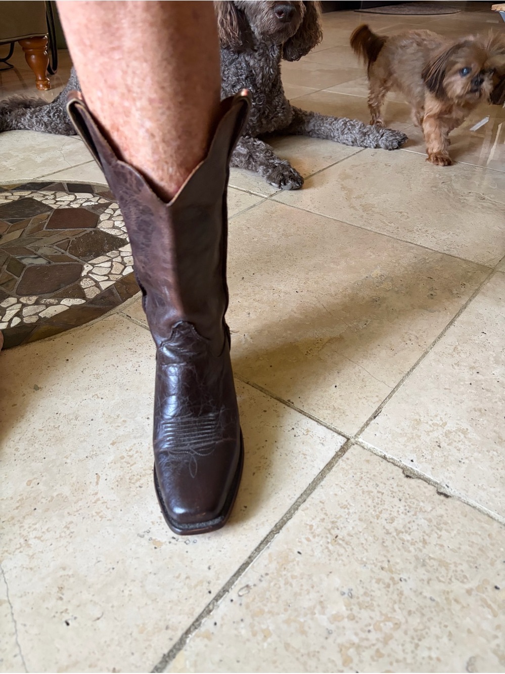 Justin Boots Dark Brown Leather Western Boot